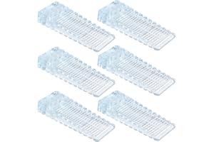 Vinabo Fermaporta, 6 Pezzi Ferma Porta da Pavimento, Ferma Porta da Terra con Altezza Regolabile, Fermaporte Impilabile per Porte e Pavimenti in Vari Materiali - Trasparente