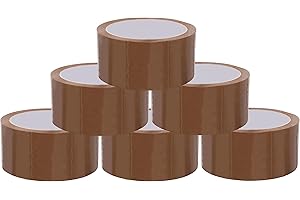 BIGtec 6 rolek taśmy klejącej do pakowania, taśma do pakowania, standardowa taśma do pakowania, długość 66 m, szerokość 48 mm, brązowa, materiał do pakowania paczek i kartonów