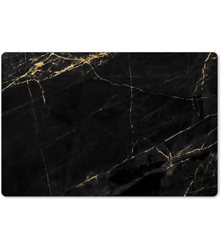MIRRORANG Lot De 4 Sets De Table Marbre Noir Blanc 45x30cm - Protection Table Cuisine Salle à Manger