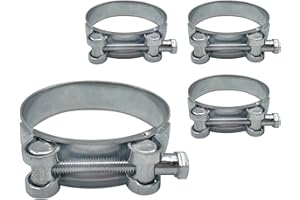 DIFORMA Paquete de 4 abrazaderas de tubo reforzadas fuertes de 80-85 mm, sujetadores de abrazadera de manguera de tubo de acero galvanizado (4 piezas, 80-85 mm)