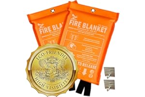 Supa Ant Emergency Fire Blanket for Home and Kitchen - 2 Pack 1500F High Visibility (Glow in The Dark) Smother Kitchen Fire Blanket - CE Certified Hero Fire Blankets Emergency for Home (40in)