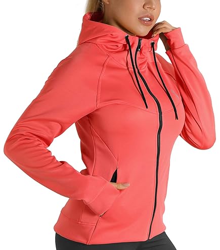 YSENTO Sportjack voor dames, hardloopjack, functionele jas, wandeljas, licht, lange mouwen, yoga, gym, sport, bovendeel, ademend, met duimgat, wit, M