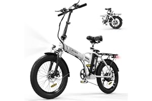 ELEKGO Bici Elettrica 20" Fat Tire 3.0 Bicicletta Elettrica Batteria 36V12Ah Bicicletta Pieghevole, Trasmissione a 7 velocità City Bike, Motore 250W Mountain Bike per Adulti