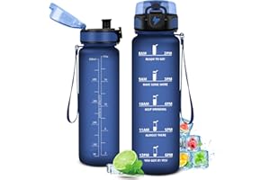 KollyKolla Borraccia 500ml/1L/1.5L,Palestra a Prova di Perdite,Motivazionale con Filtro, Bottiglia d'acqua Sportiva con Indicatore del Tempo, Borraccia per Bambino, Bambina, Sport, Scuola