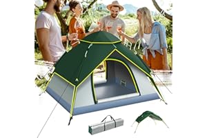Mimajor Camping Tent Pop Up - Automatic Pop-Up 2-3 Man Tent Instant Tents Waterproof & Windproof Dome Tents, 2 in 1 Double Layers Easy Setup for Camping Hiking Backpacking Traveling