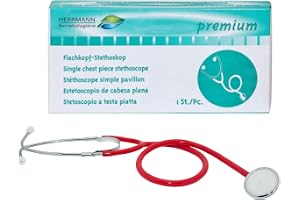 Platt huvudstetoskop i rött | nickelfri aluminium-plastkombination