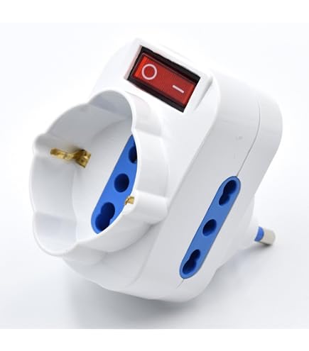 faeg 20802 adattatore multipresa 1 schuko 2 bipasso 2 usb con interruttore spina