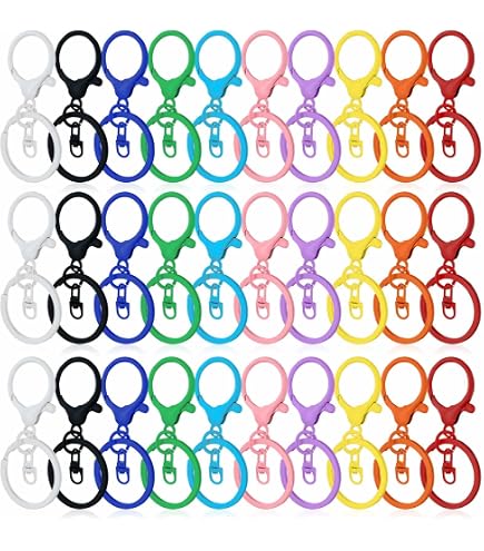 Lot De 24 Mousquetons Ronds Mini 24 Mm - 12 Couleurs - Alliage De Zinc - Pour Porte-clés, DIY