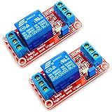 HiLetgo 2pcs 12V 1 Channel Relay Module Relay Switch With Optocoupler Isolation Support High or Low Level Trigger