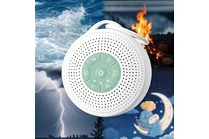 JUSLACO White Noise Machine Baby, Portable Rain Sounds Machine for Adults Deep Sleep Lasting 15+ Hours with Full Charge, 21 Soothing Sounds Therapy for Baby Shower with USB Rechargeable, Travel Gift