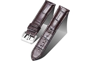 BINLUN Cinturino in Coccodrillo Pelle 12-24mm, Cinturini Orologio in Alligatore per Uomo Donne Cinturino Cuoio