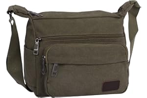 NiCoLa Shoulder Bags Canvas Messenger Bag for Men, Medium Crossbody Bags with Multiple Pockets, Shoulder Bag for Working Dog Walking Cycling Daily Use