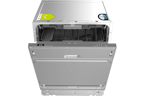Cecotec Lave-Vaisselle Intégré 60 cm Bolero Aguazero 6500 Full-BI. 15 Couverts, Troisième Bac, Faible Consommation d'Énergie, 6 Programmes avec Dual Zone Wash, O2 Dry, Motor Inverter Plus