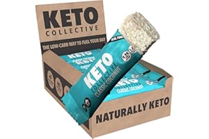 Keto Collective Keto Bars - NEW RECIPE - 15x40g I 3g Net Carbs I Low Carb Snacks I High Fibre I Natural Ingredients I Source of Protein I Keto Snacks I Gluten Free I Vegan (Coconut)