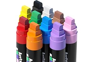 Arrtx Marcadores acrílicos gigantes de 15mm, punta de fieltro gigante, 10 rotuladores de pintura acrílica para pintura de roca, piedra, vidrio, huevo de Pascua, pintura de madera y tela, manualidades