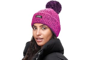 RockJock R40 Thermal Insulation Ladies Marl Melange Bobble Hat with Fleece Lining