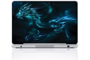 Meffort Inc 11.6 12 Inch Laptop Notebook Skin Sticker Cover Art Decal (Free wrist pad) - Blue Dragon