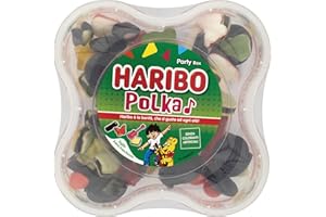 Haribo Polka Party Box, Caramelle Gommose, Gusto Frutta e Liquirizia, Ideali per Feste e Dolci Momenti di Relax - 500gr