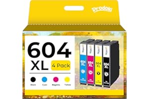 Prodoki Cartouche 604XL 604 XL Multipack Remplacement pour Cartouche Epson 604 XL pour Encre Epson 604 XL pour Expression Home XP 2200 2205 4200 4205 3205 3200 Workforce WF 2950 2930 2910 (4er-Pack)