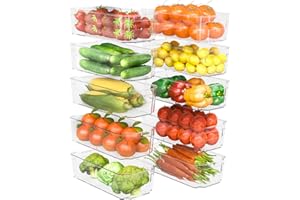 KICHLY High Quality Kitchen Organiser for the Pantry - Set of 10 with Medium Storage Space for Fridge, Cupboards, Shelves, Sinks, Cosmetics, Office Supplies, Tools - BPA Free