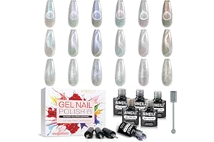 AIMEILI Cat Eye Gel Nail Polish Set 6pcs, Cruelty Free, Vegan, Soak Off UV LED Magnetic Gel Polish Nail Art Manicure Salon DIY - Kit 102