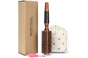 BESTOOL Cepillo de pelo con cerdas de jabalí y nailon para peinar, secar, rizar, agregar volumen y brillo (2.2 inch)