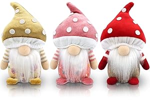 Gehydy Champiñón Gnomo Navidad Decoración Juego de 3 Nomo Duende Christmas Decorations para Hogar Casa
