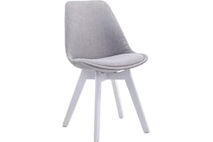 CLP Silla De Espera Borneo V2 Tapizada En Tela I Silla De Comedor En Estilo Nórdico I Butaca De Salón con Base De Madera I Color:, Color:Gris, Color del Marco:Blanco