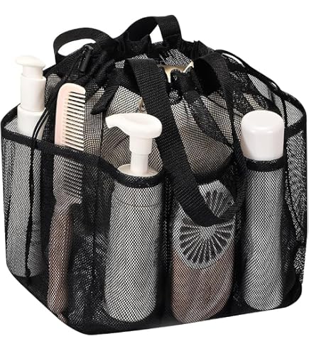 Tragbarer Bad-Organizer Aus Mesh - 33x24x24 Cm, Nylon, Mit Griff, Für Duschgel, Shampoo Etc.