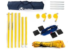 ‎ROMISPORT RomiSport Beachvolleyball komplettes Netz + Pfosten + Feldmarkierung Courtline, 8.5 m, 9.5 m, Beachvolleyball komplettes Netz + Pfosten + Feldmarkierung Rasen Sand
