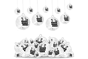 BELIHOME 25 Stück Disco Spiegelball, 4 Größen 3cm 4cm 5cm 6cm Silber Discokugel zum Aufhängen, Silber Hängekugel für Party Dekoration