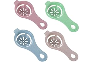 YEEMEEN 4 Pcs Separador de Huevos, Colador de Huevos, Extractor de Clara de Huevo, Yema de Huevo para Extractor Suministros de Cocina Herramienta Hornear(Beige, Rosa, Azul, Verde)