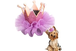 ELIONLESS Dog Birthday Hat, Cute Crown Pet Cat Dog Hair Clips Headwear Hair Pins Kitten Puppy Headdress for Wedding Birthday Party Photography Decoration (PURPLE)