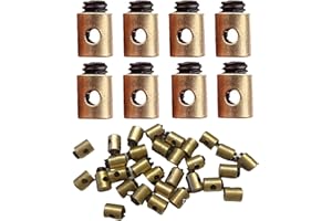 Xerteam 30 Stück Schraubnippel Messing Gaskabel, 5x6mm Lötfrei Gaszug Nippel Zubehör, für Motorrad Fahrrad