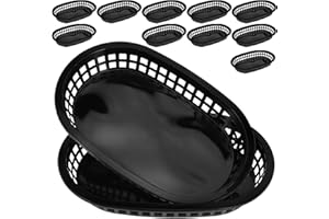 Cabilock Cestas De Plástico Para Comida Rápida 12 Piezas Bandejas Barco Para Patatas Fritas Hamburguesas Aperitivos Y Frutas Diseño Elegante Y Fácil De Limpiar