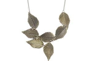 YAZILIND Collier plastron style gothique vintage en alliage de bronze motif feuille pour femme