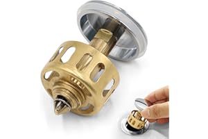 KLAIMBMO Pop up ablaufventil, waschbeckenstöpsel pop up, pop up waschbeckenstöpsel messing, ablaufventil push, popup ablaufventil waschbecken, pop up abfluss massivem Messing Verchromung(I)