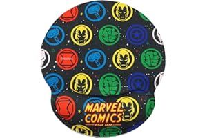 WONDEE Marvel Avengers Alfombrilla Ratón con Diseño de Iron Man, Hulk, Martillo de Thor, Escudo Capitán América, Alfombrilla Ratón Ergonómica Reposamuñecas Gel, Marvel Regalos Originales