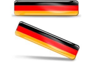 Biomar Labs 2 x wypukłe silikonowe naklejki 3D, naklejki, niemiecka flaga Niemiec, kask motocyklowy F 9