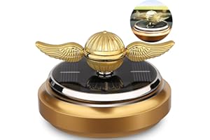 MECHANIKER Solar Energy Golden Fidget Spinner Toy, Car Air Freshener Powered by Sunshine, Kinetic Spinning Orb Ball Anxiety Toy for Stress Relief, Desk Office Car Dashboard Decor Gift for Men Women Friend