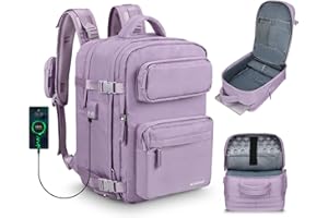 LIVACASA Wodoodporny plecak podróżny dla kobiet, unisex do noszenia w kabinie, plecak podróżny, na co dzień, plecak roboczy, plecak pasuje do laptopa o przekątnej ekranu 15,6 cala, z przegrodą na buty