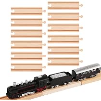Lot De 2 Rails Avec Aiguillages Mécaniques En Bois – Extension Compatible Chemins De Fer En Bois Pour Enfants Dès 3 Ans – Jouet Évolutif Et Solide