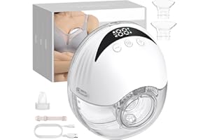 eSynic Sacaleches Eléctrico Manos Libres con 4 Modos y 12 Niveles Extractor de Leche Materna de 210ml Menos Ruido con Bridas de 24/21/19 mm a Prueba de Fugas Extractor de Leche Inalámbrico Sin BPA