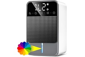 AETHERIUM Dehumidifiers for Home, 1.8L Portable Dehumidifier for Bedroom Sleep Mode Auto Off|7 Colours Light|2-12H Timer, Quiet Dehumidifiers for Bathroom Small Dehumidifier for Drying Clothes(600ML/24H)