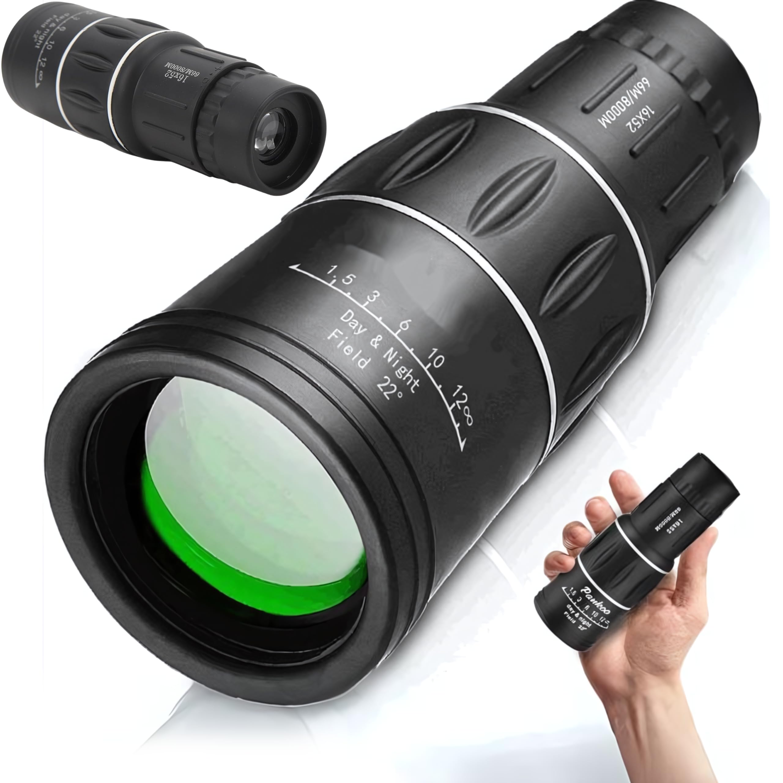 Drumstone ?? ????? ???????? Camera Lens Monocular Telescope- Mobile Lens 16x52 hd Monocular Telescope with Mini Tripod and Mobile Camera Clip for All Mobile Phones Telephoto (Black)