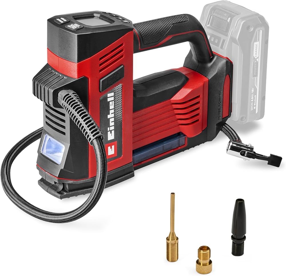 Einhell Akülü Oto Hava Kompresörü CE-CC 18/23 D Li-Solo 2071025 | PXC | 18 V | maks. 11 bar | LCD ekranlı dijital basınç göstergesi | otomatik kapanma fonksiyonu | akü hariç