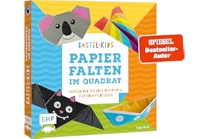Papierfalten im Quadrat – Bastel-Kids: Bastelblock mit über 40 Papieren zum Sofort-Loslegen für Kinder ab 5 Jahren – Mit aufg