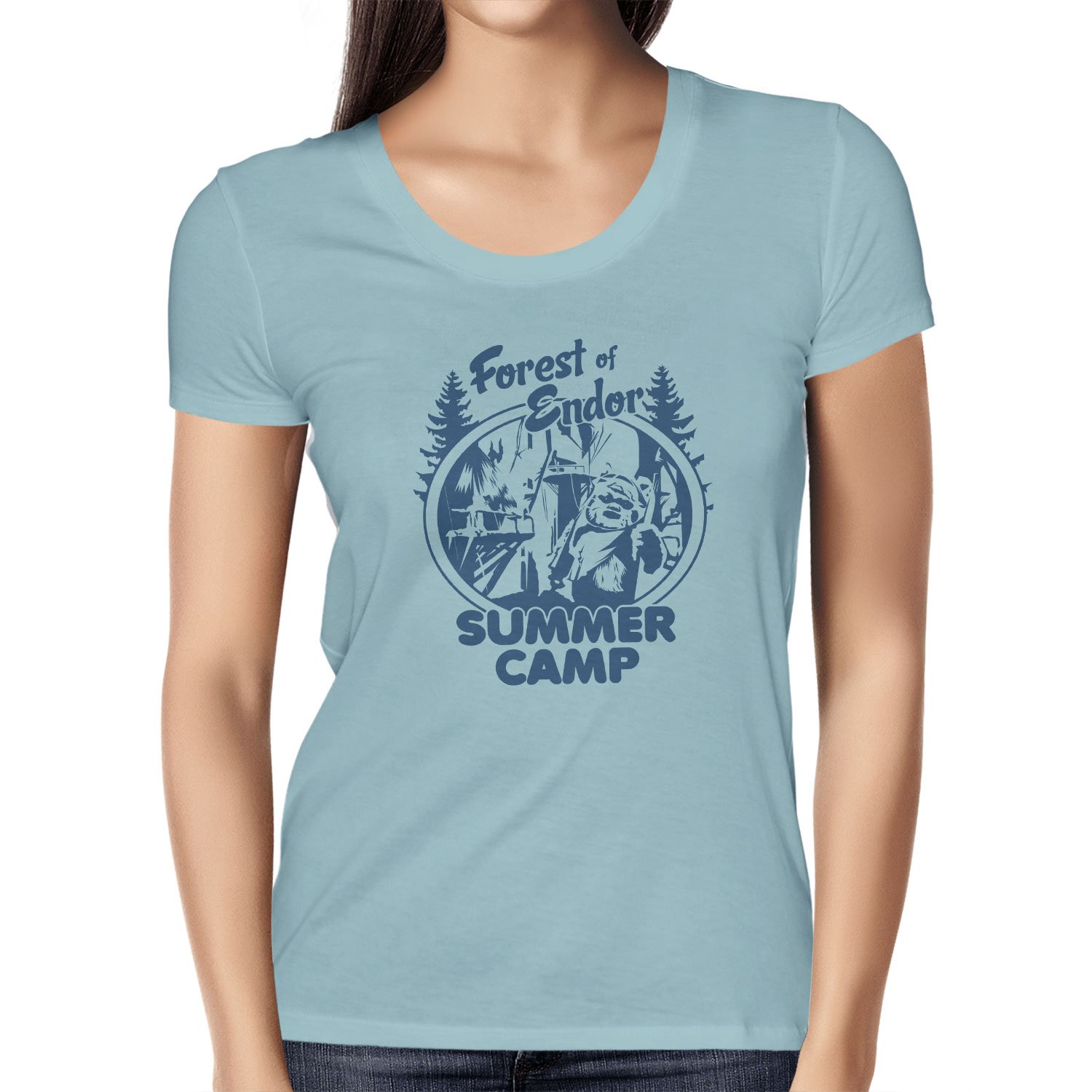 NERDO-Forest-of-Endor-Summer-Camp-Damen-T-Shirt-Gre-XL-hellblau