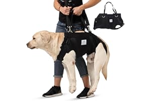 Nature Pet Ganzkörper Tragehilfe für Hunde aus 4 mm starkem Neopren/Durchgehende Tragehilfe mit stark gepolstertem Hebegurt – Ganzkörper-Hebegeschirr für Reha & Mobilität (L)
