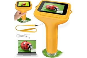 PLAYDEN Mikroskop für Kinder, Digitales Mikroskop mit 3,0" IPS Bildschirm Lupe 1000x Microscope, HandyMikroskop LED Lights -Anschluss an PC, USB Taschenmikroskop, Geschenke für Jungen Mädchen 3-12 Jahr